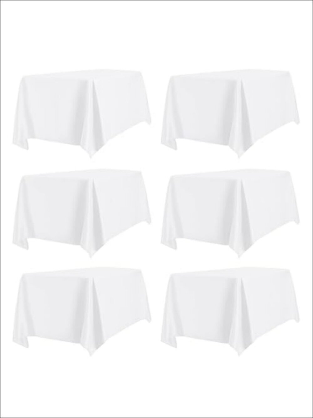 6 Pack Wrinkle Free Polyester Tablecloths 60x102 Inch Rectangle